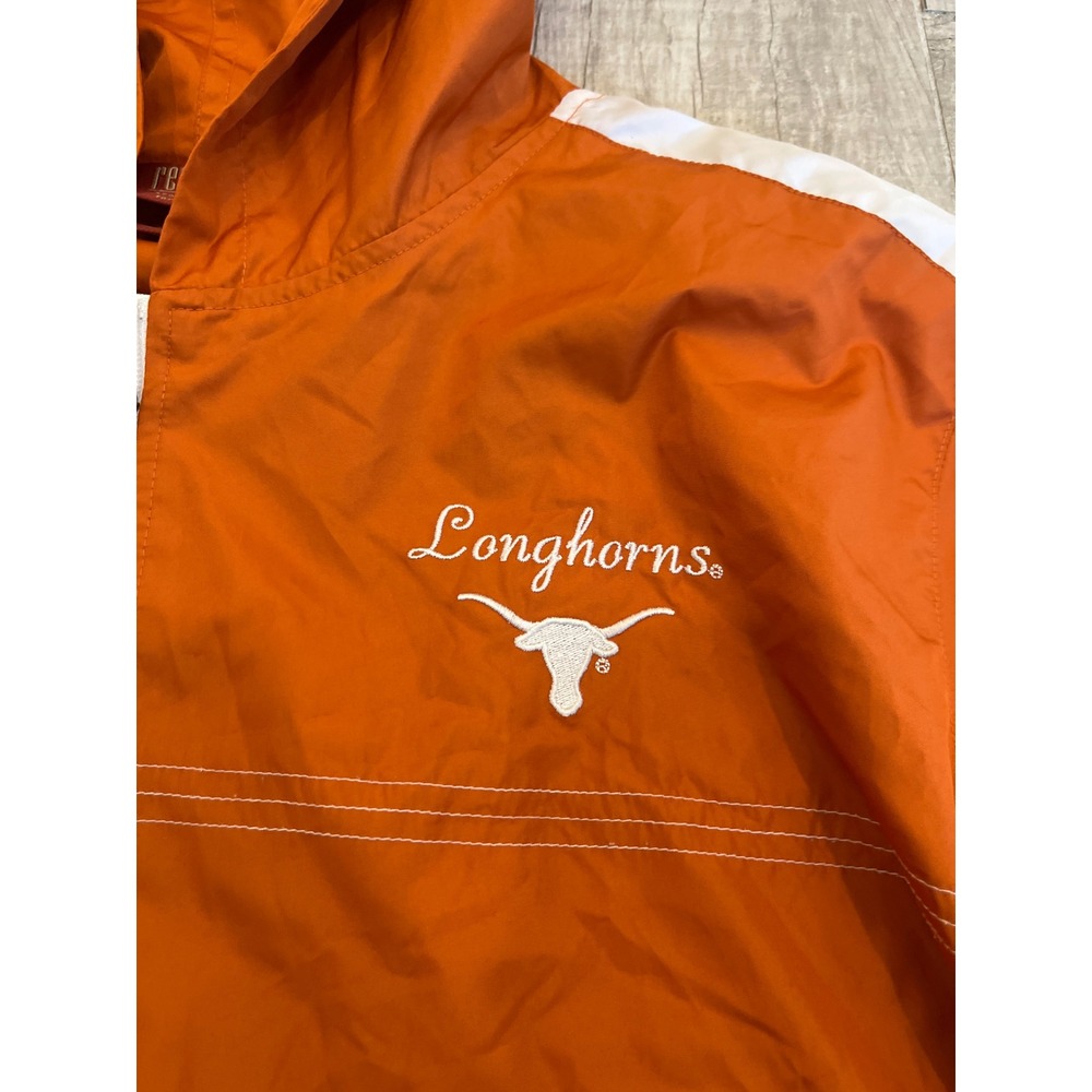 Red Oak Texas Longhorns Burnt Orange Full Zip Hooded Windbreaker Jacket Women XL